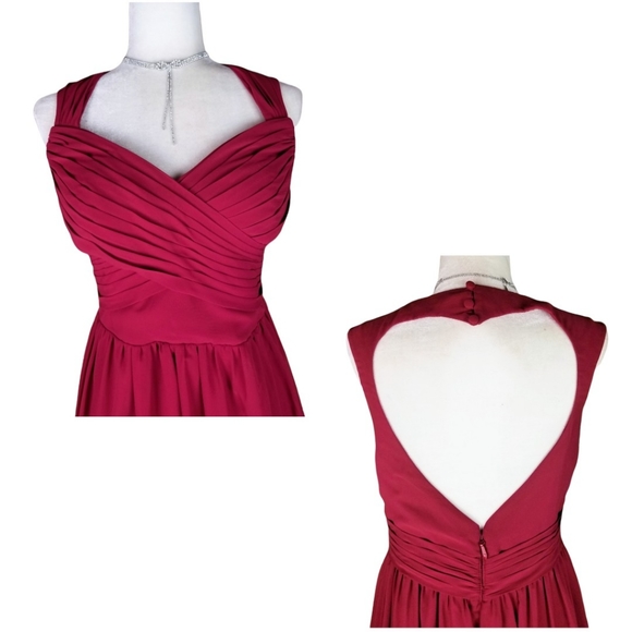 AZAZIE Violet Red Special Occasion Prom Formal Long Matte Flowing Maxi Dress XL - Picture 3 of 13